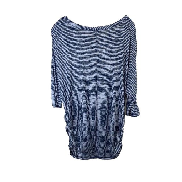 Lane Bryant  Womens Tunic Top Sz 18/20 Ruched Batwing Sleeve NWT Stripes - Picture 2 of 10